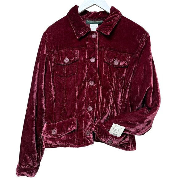 Harve Benard Red Velvet Jean Jacket Size 16 Womens Evening Holiday Party NWT - Picture 9 of 10